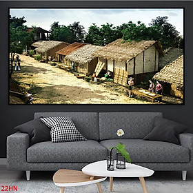 Tranh dán tường Tranh phong cảnh Hà nội xưa - phố cổ,Tranh dán tường 3d hiện đại(tích hợp sẵn keo)