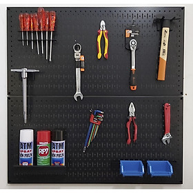 Mua Tấm lưới pegboard đôi màu đen kèm phụ kiện treo tường - 2 tấm