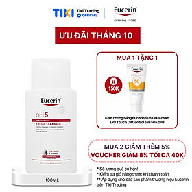 Sữa rửa mặt không gây kích ứng cho da nhạy cảm Eucerin pH5 Facial Cleanser 100ml