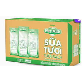 Thùng NutiMilk sữa tươi tươi sạch có đường hộp 180ml - 48 hộp x 180ml