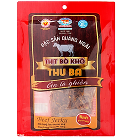 Bò Khô Thu Ba xé sợi 100 gram, đồ ăn vặt truyền thống