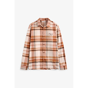 Áo Sơ Mi Nam Tay Dài Flannel Kẻ Caro Thêu Chữ Form Loose - ROUTINE 10F23SHL035 | ROUTINE CÀ MAU