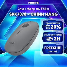 Chuột không dây Philips SPK7378 - Hàng chính hãng - Màu Xám