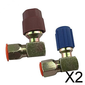 2x90 Degree High / Low Side Adapter 7 / 16L 3 / 8H R12 to R134a Retrofit Connector