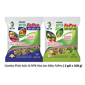 Mua Combo 2 gói Phân bón lá NPK hòa tan Sitto FoPro (100 g x 2 gói)