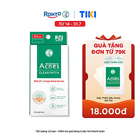 Miếng dán mụn giúp giảm mụn sưng viêm Acnes Clear Patch (24 Miếng)