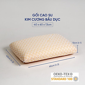 Mua Gối cao su Kim Cương Ovany 40x60cm 100% cao su tự nhiên  cải thiện lưu thông tuần hoàn máu