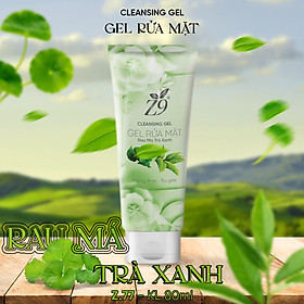 Gel Rửa Mặt Rau Má Trà Xanh Z9 Trắng Da Ngừa Mụn Sạch Bã Nhờn 80ml Z77