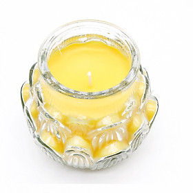 [7 màu] Hũ nến thơm hình hoa sen Miss Candle LUC6095 cháy 80 giờ