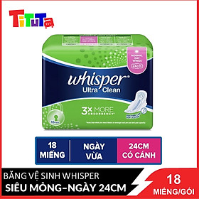 Băng Vệ Sinh Whisper Siêu Mỏng Cánh Cho Ngày Thường (10 Miếng)