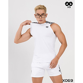 Áo Thun Nam Thể Thao 3 Sọc Vai Tập Gym Chạy Bộ Áo Tanktop Ba Lỗ Cao Cấp - X069 - X9 Sportswear