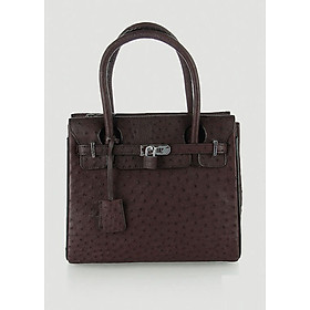 Túi xách da đà điểu Huy Hoàng cao cấp màu nâu đất HT6438