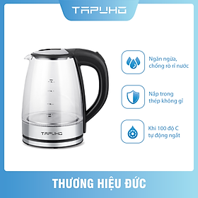 Bình Đun Siêu Tốc TAPUHO TSK2000 , Ấm Đun Nước Siêu tốc ĐẾ ẤM CÓ THỂ XOAY 360 ĐỘ, VỎ BẰNG INOX CHẤT LƯỢNG CAO, ĐUN SÔI NHANH, TIẾT KIỆM ĐIỆN VÀ THỜI GIAN | Bảo Hành 12 Tháng