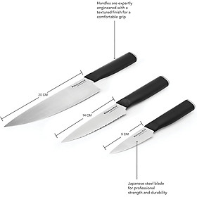 Set 3 dao nhà bếp KitchenAid KEG3PTHEOHOBA kem bao đựng màu đen hàng 