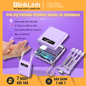 Mua Pin Sạc Dự Phòng Vuông dễ thương Mini Power Bank 20000mAh phiên bản mới dung tích lớn chất lượng  cục pin dự phòng tích hợp nhiều cổng tiện lợi  Micro USB  Type C  USB Type-C  USB 3.0  Sạc nhanh  10001-20000mAh