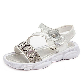 Sandal Công Chúa Đính Đá Lấp Lánh,Dép Quai Hậu Dây Nhũ Chéo Siêu Xinh Cho Bé Gái