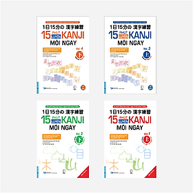 Sách Combo 15 Phút Luyện Kanji Mỗi Ngày Vol 1+2+3+4 - First News