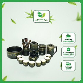 Mua Bộ Ấm Chén Uống Trà Cao Cấp SƯƠNG MAI Ấm Pha Trà Cối Xay Hoạ Cảnh Trấn Thanh Di Trang Nhã Chất Gốm Sứ Cao Cấp 9-16 Món