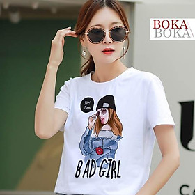 Áo thun Cotton Trắng Bad Girl