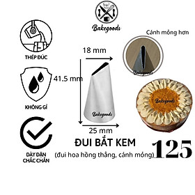 Mua Đui bắt kem 125 cánh mỏng   Đuôi bắt cánh hoa hồng thẳng trang trí bánh bằng thép không gỉ đúc liền khối dày dặn