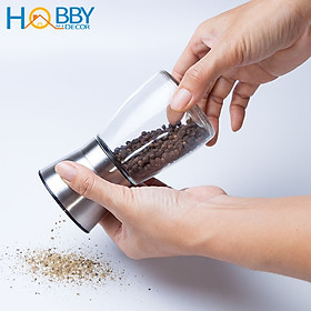 Mua Lọ xay tiêu cầm tay nắp viền inox 304 lọ thủy tinh Hobby Home Decor XT mẫu thon cao và mẫu thấp tùy chọn