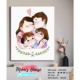 Mua TRANH TÔ MÀU SỐ HÓA  CHUẨN MÀU GIA ĐÌNH HẠNH PHÚC GD4468-4050