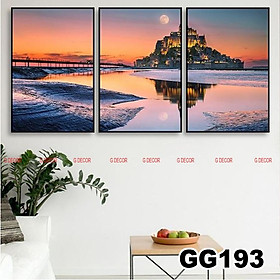Mua Tranh treo tường canvas 3 bức phong cách hiện đại Bắc Âu 142  tranh phong cảnh trang trí phòng khách  phòng ngủ  decor