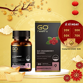 GO CRANBERRY 60,000+ 30 viên - Viên uống viêm đường tiết niệu nhập khẩu chính hãng GO Healthy New Zealand