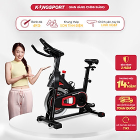 Xe đạp tập KINGSPORT Stronger E-09 bánh đà 6kg, kháng lực từ tính êm ái, tích hợp đồng hồ đo lường chỉ số