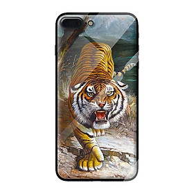 Ốp kính cường lực cho iPhone 7 Plus mẫu hổ 218 - Hàng chính hãng