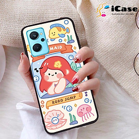 Ốp lưng iCase dành cho Realme 9i chất liệu viền dẻo lưng cứng nhám TPU có hai lỗ xỏ dây đeo in nổi 4D hình bộ sưu tập Color Fun 07