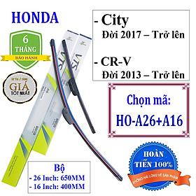 Bộ 2 thanh gạt nước mưa ô tô, xe hơi chất liệu Nano xương mềm dành cho các dòng xe Honda