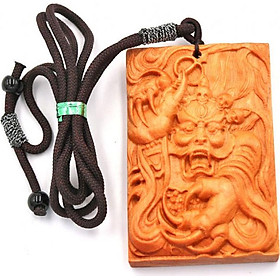 Vòng cổ mặt gỗ ngọc am khắc tượng Long Vương MG64