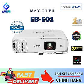 Máy Chiếu Ảnh Epson EB-E01, 3300 Ansi Lumens, XGA (1024 X 768) - Hàng Chính hãng 