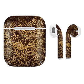 Mua Miếng dán skin chống bẩn cho tai nghe AirPods in hình Bông Hồng Vàng - lsm007 (bản không dây 1 và 2