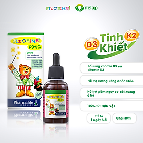 FITOBIMBI D3K2 - BỔ SUNG VITAMIN D3 VÀ K2 HỖ TRỢ CHUYỂN HÓA VÀ HẤP THU TỐI ĐA CANXI VÀO XƯƠNG RĂNG GIÚP GIẢM NGUY CƠ CÒI XƯƠNG Ở TRẺ 