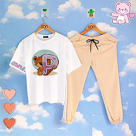 COMBO TIẾT KIỆM Set Đồ Bộ Áo Thun Tay Lửng Quần Kẻ 2 Sọc, Quần Ulzzang 2 Sọc