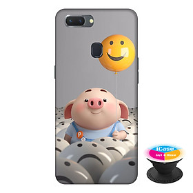 Ốp lưng điện thoại Oppo A5S hình Heo Con Thả Bong Bóng tặng kèm giá đỡ điện thoại iCase xinh xắn - Hàng chính hãng