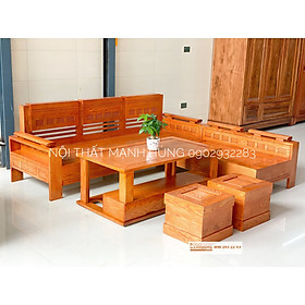 Mua Bộ bàn ghế sofa phòng khách gỗ sồi lau màu hương