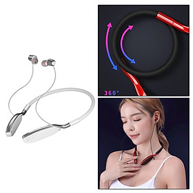 Gym Sport Earphones Wireless w/Mic Bluetooth Headphones for Home Office Red