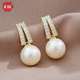 Bông tai ngọc trai nhân tạo thời trang - Trang sức Bé Heo BHBT458
