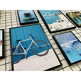 Mua Bộ tranh treo tường  treo phòng khách  phòng ngủ thành phố xanh - Tặng kèm khung tranh và đinh treo tường BINBIN