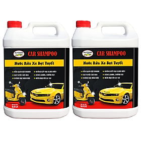 Combo 2 can Nước rửa xe bọt tuyết chuyên dụng Car Shampoo 5L cho ô tô xe máy