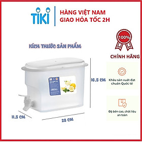 Bình đựng nước có vòi 3,5L Việt Nhật , Bình đựng nước trà, nước trái cây để trong tủ lạnh- Hàng chính hãng 