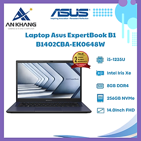 LAPTOP ASUS EXPERTBOOK B1402CBA-EK0648W (I5 1235U/8GB RAM/256GB SSD/14 FHD/WIN11/ĐEN) - Hàng Chính Hãng - Bảo Hành 24 Tháng