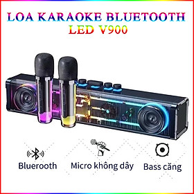 Mua Loa Karaoke Bluetooth Led Rgb V900 Công Suất 20W Bluetooth 5.3 Nghe Nhạc  Karaoke Giải Trí  Decor Kèm 2 Micro