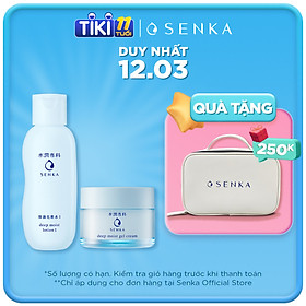 Bộ sản phẩm Senka dưỡng ẩm chuyên sâu vào buổi tối (Senka Deep Moist Lotion I và Senka Deep Moist Gel Cream)