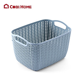 Giỏ nhựa Cobi Home đựng đồ đa năng giả đan hình chữ nhật cao cấp