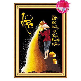 Mua TRANH ĐÍNH ĐÁ AB chữ Lộc lúa Ailuo AL77323 Chưa đính đá_Kích thước 50x70cm