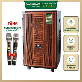 Mua Loa Kéo Công Suất Lớn Nanomax SK-0209 Nâu Bass 4 Tấc 40cm Công Suất 650w Karaoke Bluetooth Hàng Chính Hãng